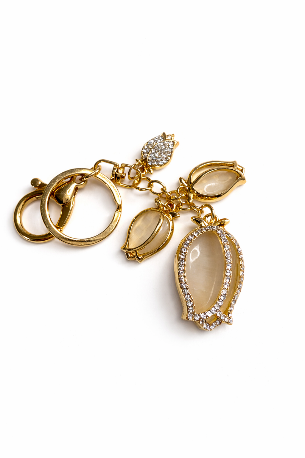 Champagne Crystal Floral Charm